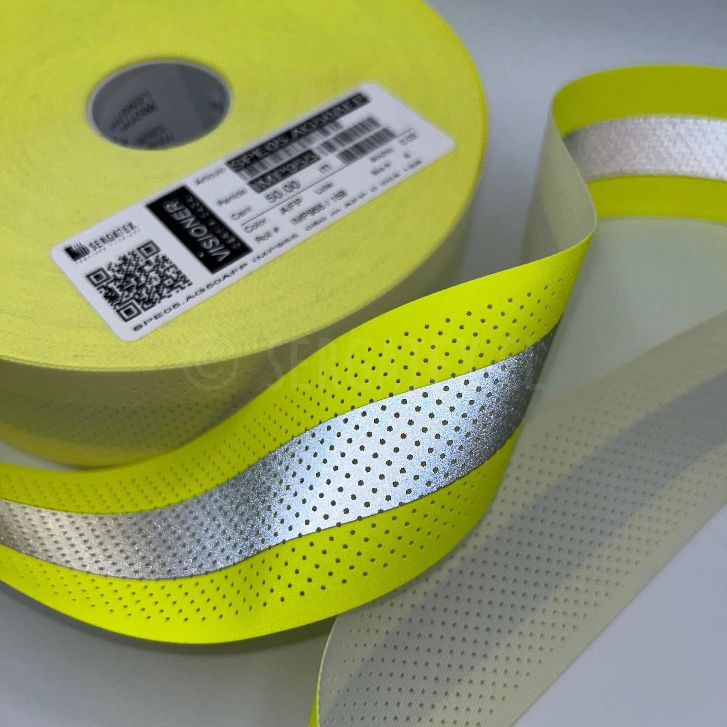 Cinta Reflectiva Amarillo-Gris Antiflama FR Perforada