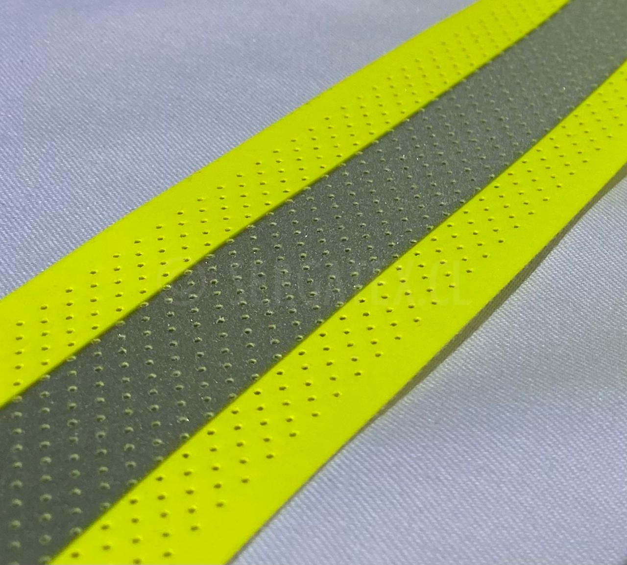 Cinta Reflectiva Amarillo-Gris Antiflama FR Perforada