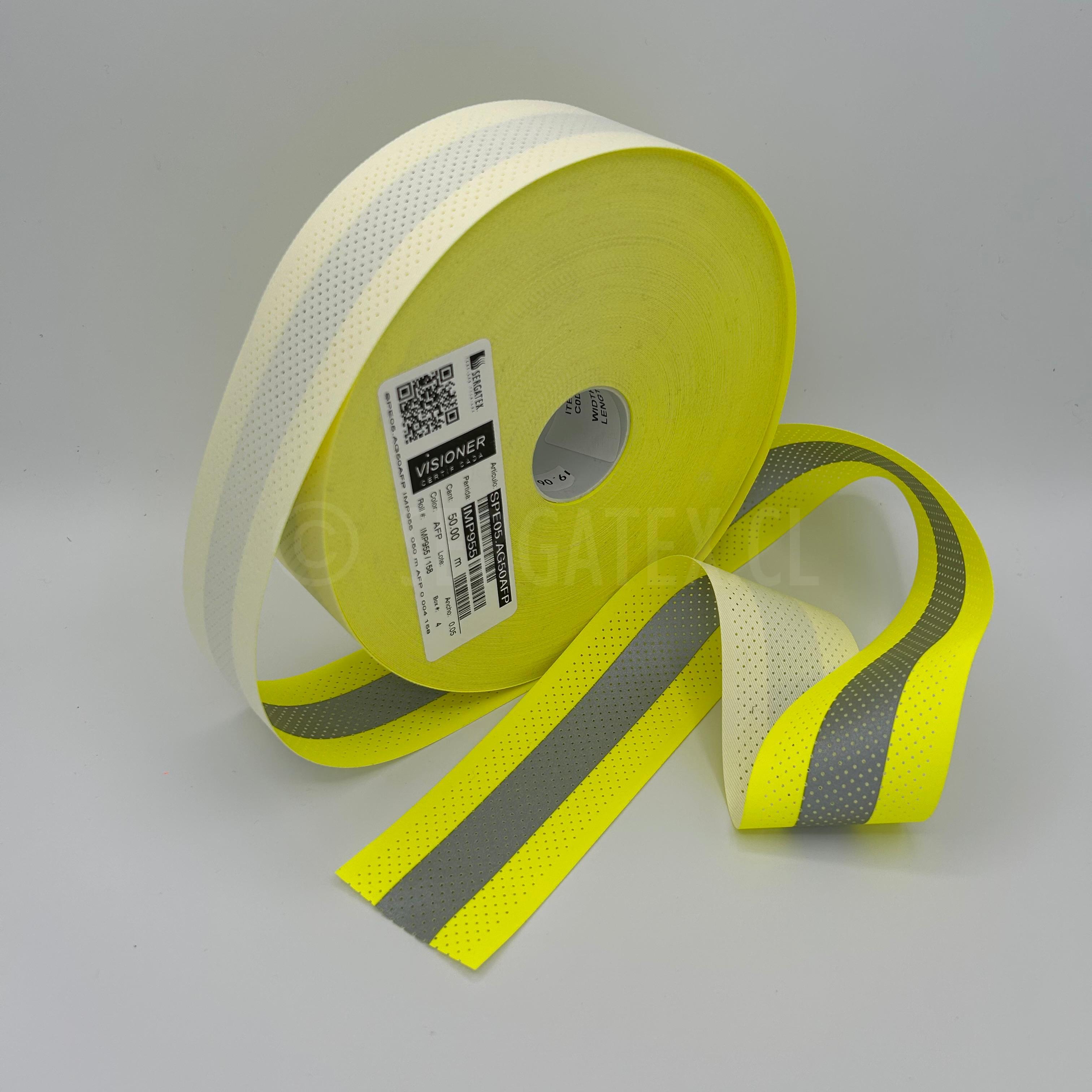 Cinta Reflectiva Amarillo-Gris Antiflama FR Perforada - Image 5